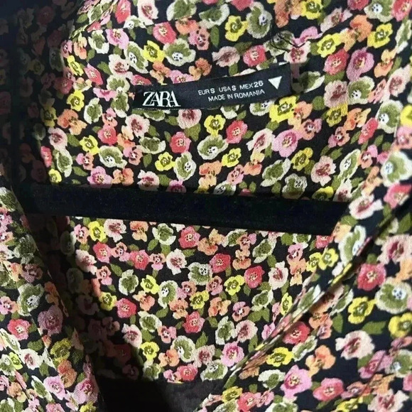 NWT ZARA floral button up mini dress S - Picture 6 of 9